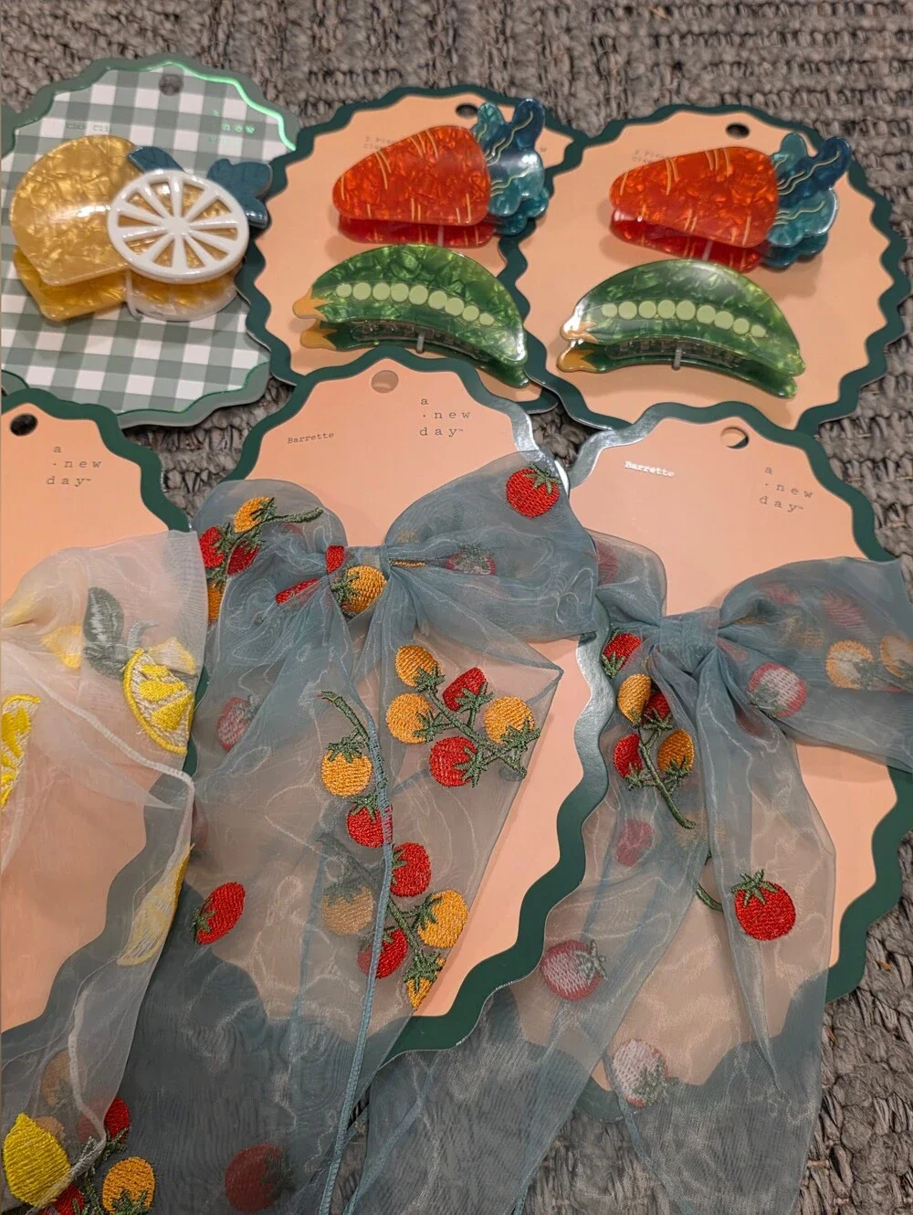 Large Bundle Of Summer Fruit Hair Claw, Barrette And Headband Set